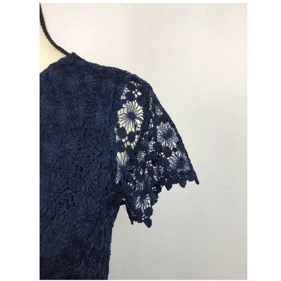 Sail to Sable Women's Navy Blue Lace A-Line Dress - Picture 3 of 7